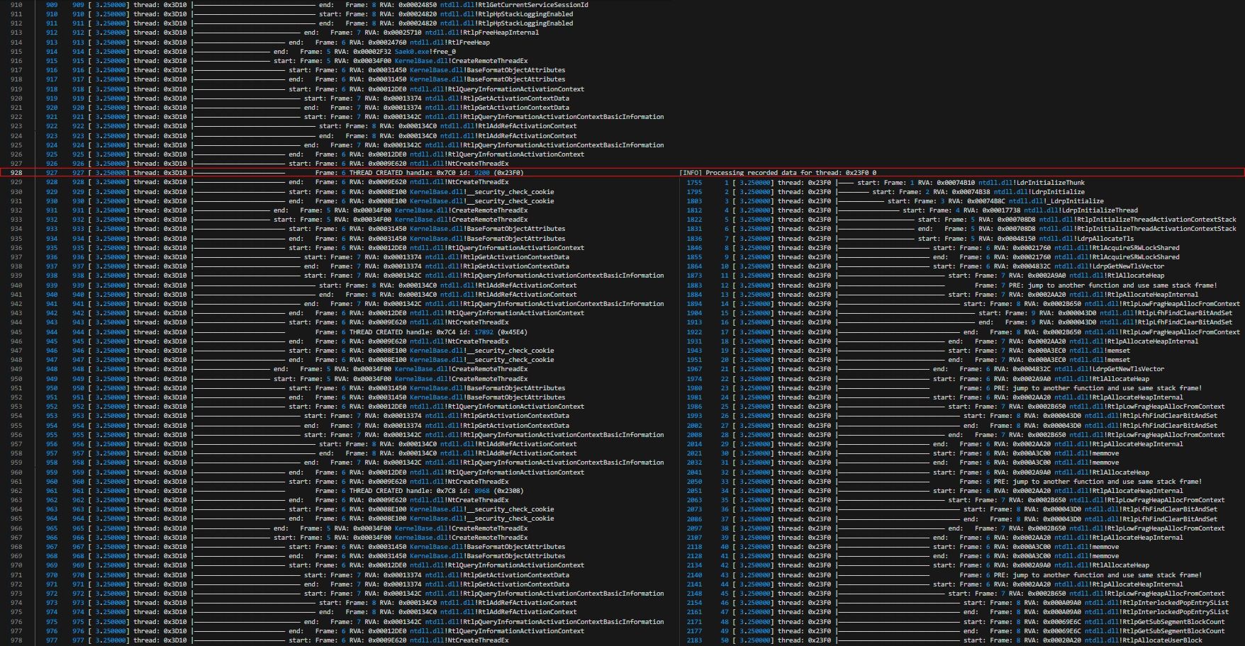 User mode tracer multithread based on ShizukaBI.